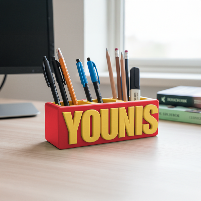 Personalized Desk Name Pen Holder - Image 3