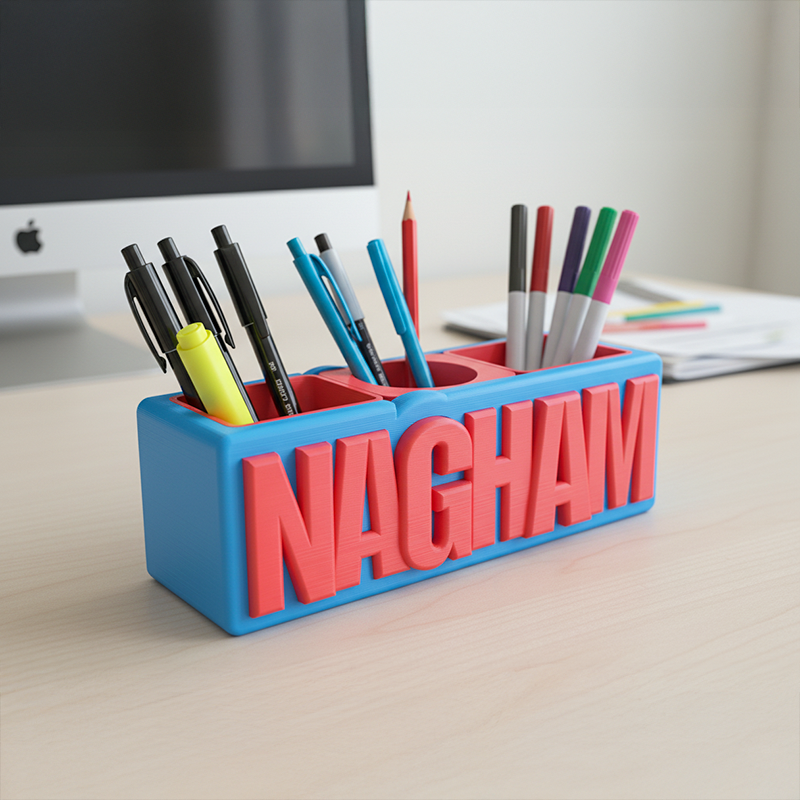 Personalized Desk Name Pen Holder - Image 4